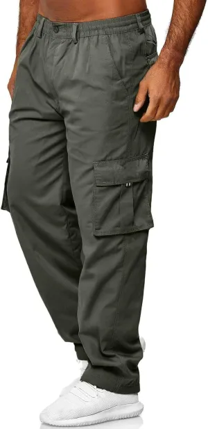 2024 Men's Baggy Cargo Pants Loose Sport Hiking Pants Stylish Casual Work Jogger Sweatpants Outdoor Trousers Pockets