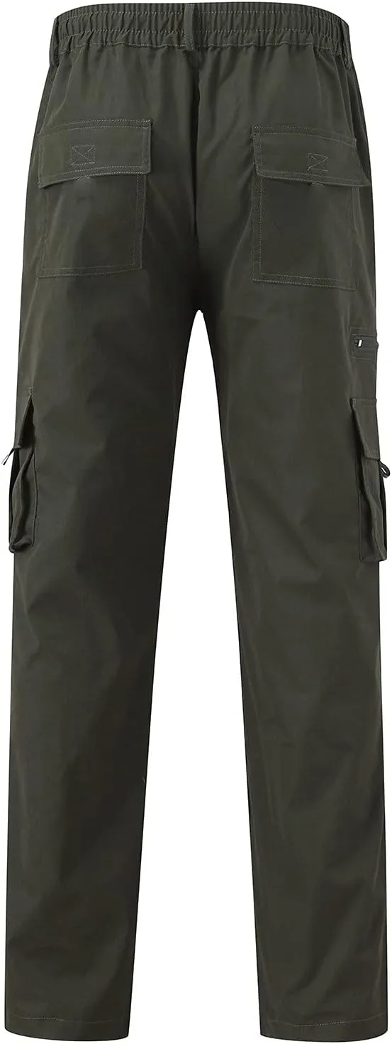 2024 Men's Baggy Cargo Pants Loose Sport Hiking Pants Stylish Casual Work Jogger Sweatpants Outdoor Trousers Pockets
