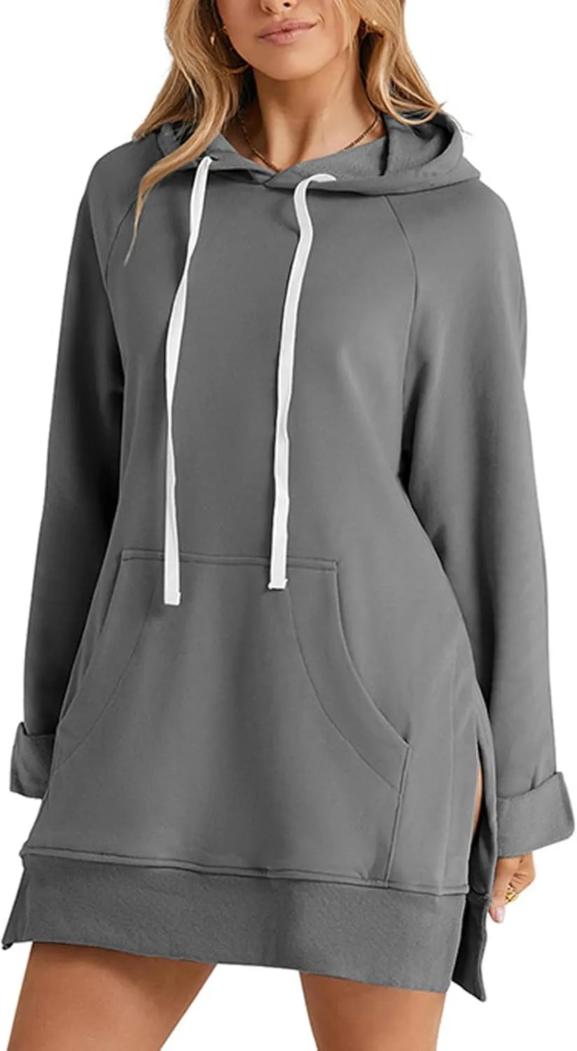 2024 New The Warmy Oversized Hoodie Dress, Giant Hoodies Long Sleeve Oversized Hoodie Dress with Pockets for Women