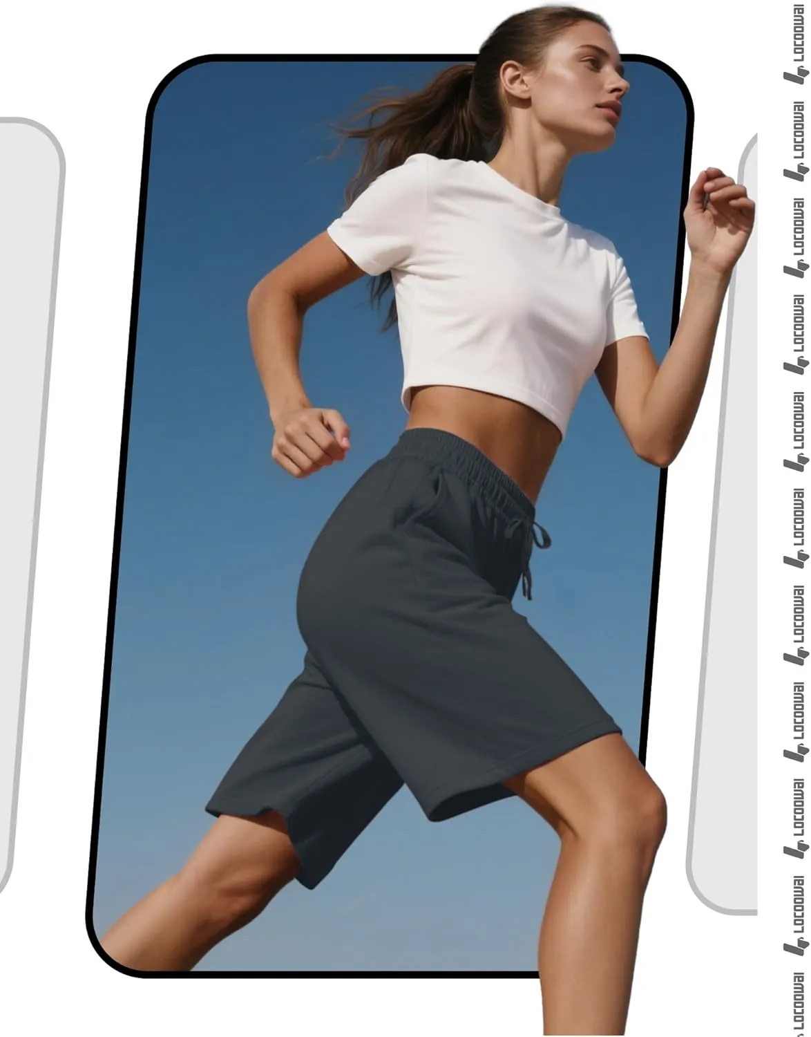3 Pcs Women Quick Dry Shorts High Waisted Bermuda Shorts for Yoga Athletic Drawstring Bermuda Shorts with Pocket