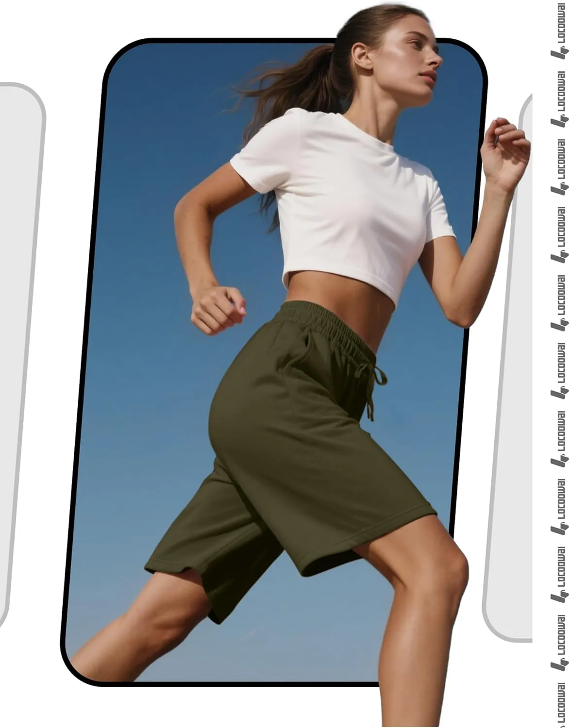 3 Pcs Women Quick Dry Shorts High Waisted Bermuda Shorts for Yoga Athletic Drawstring Bermuda Shorts with Pocket