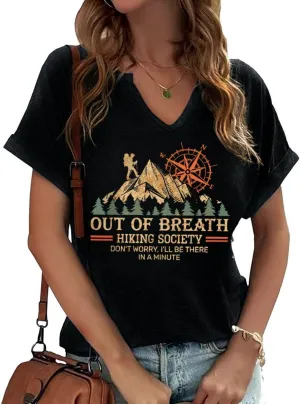 Adventure Hiking Camping Mountain Shirt for Women Travel Graphic Tee Shirts,US National Parks Shirt Outdoor Nature Tops