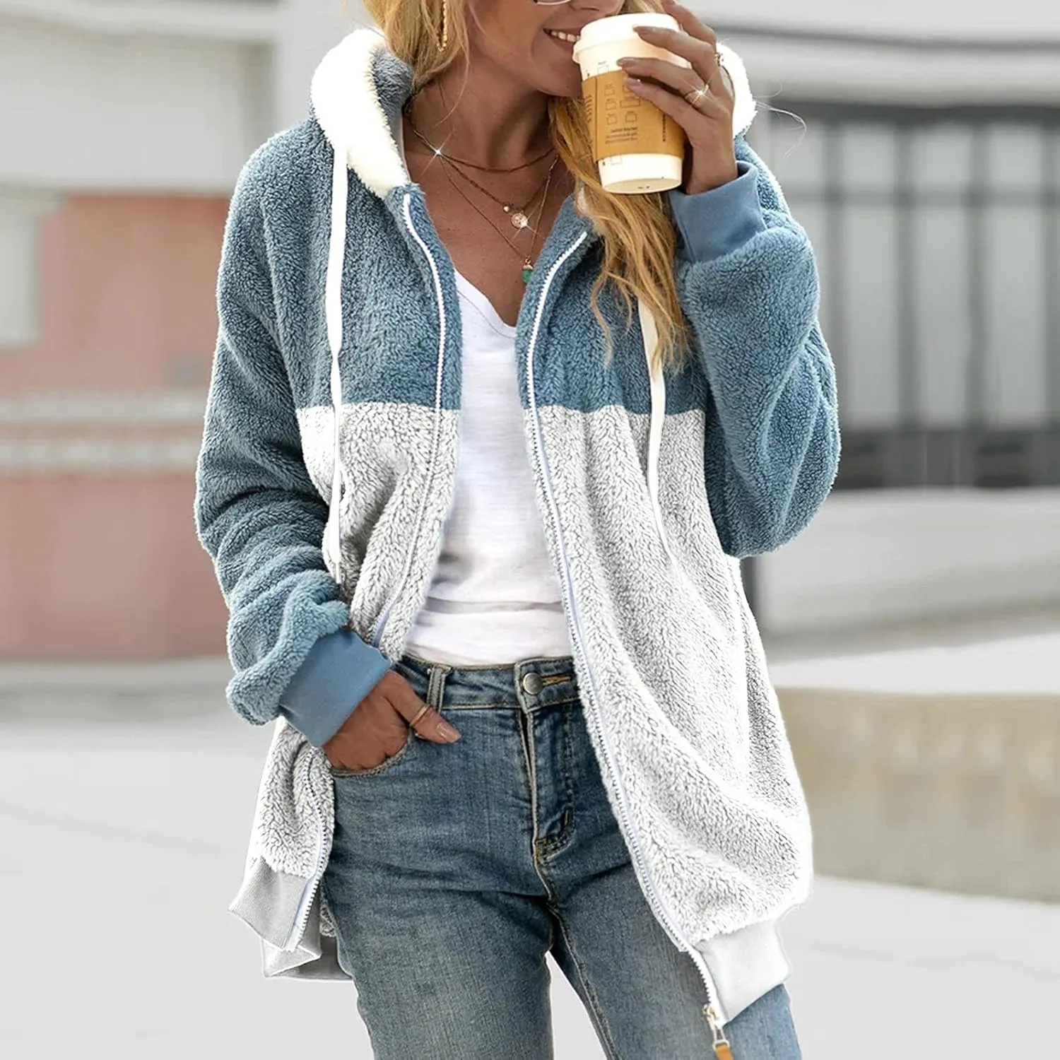 aihihe Oversized Cardigan for Women Classic Lapel Collar Open Front Long Jacket 2023 Fall Trendy Outerwear with Pockets