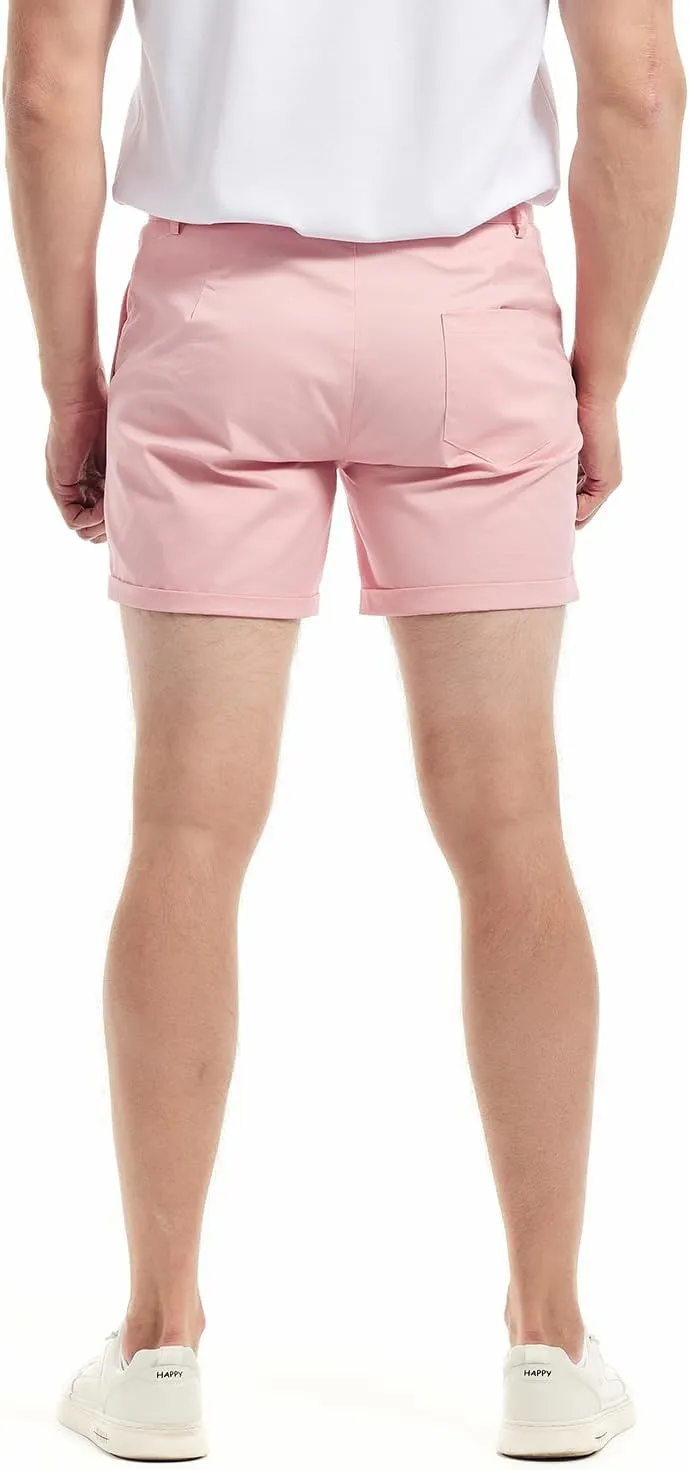 AIMPACT Mens Chino Shorts Slim-fit 5.5" Flat Front Stretch Casual Short Shorts