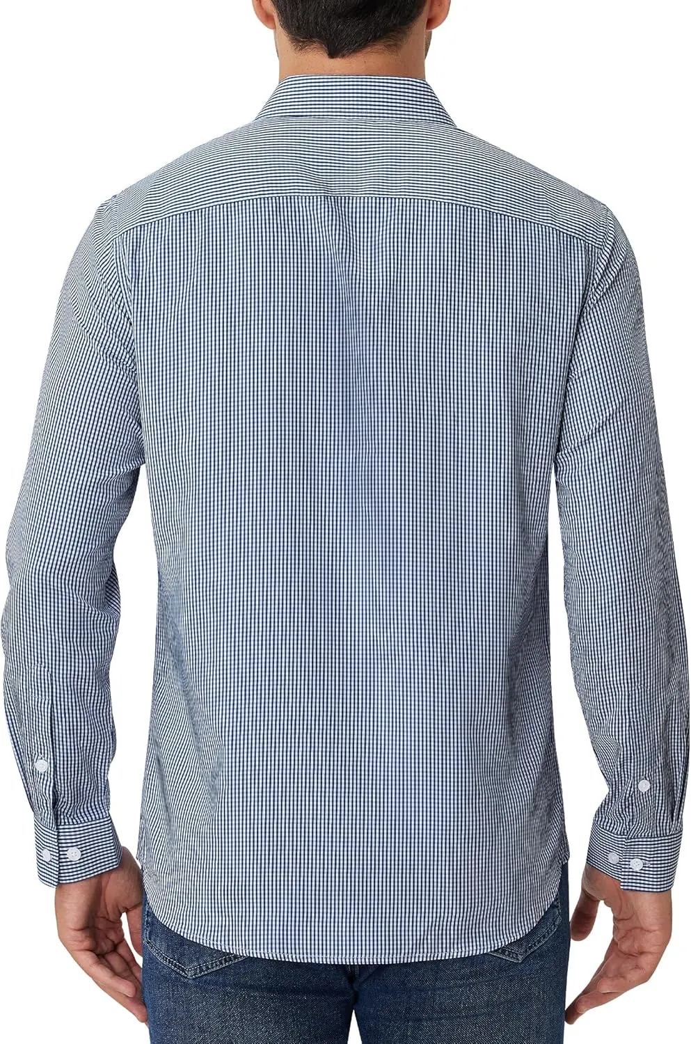 Alimens & Gentle Men's Plaid Button Down Shirt Long Sleeve Dress Shirt Regular Fit Business Casual Gingham Shirts