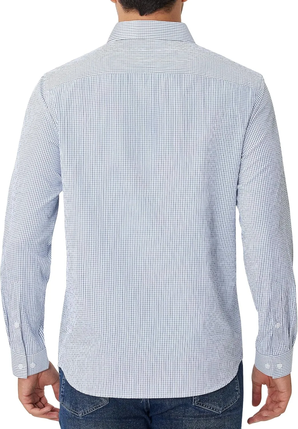 Alimens & Gentle Men's Plaid Button Down Shirt Long Sleeve Dress Shirt Regular Fit Business Casual Gingham Shirts