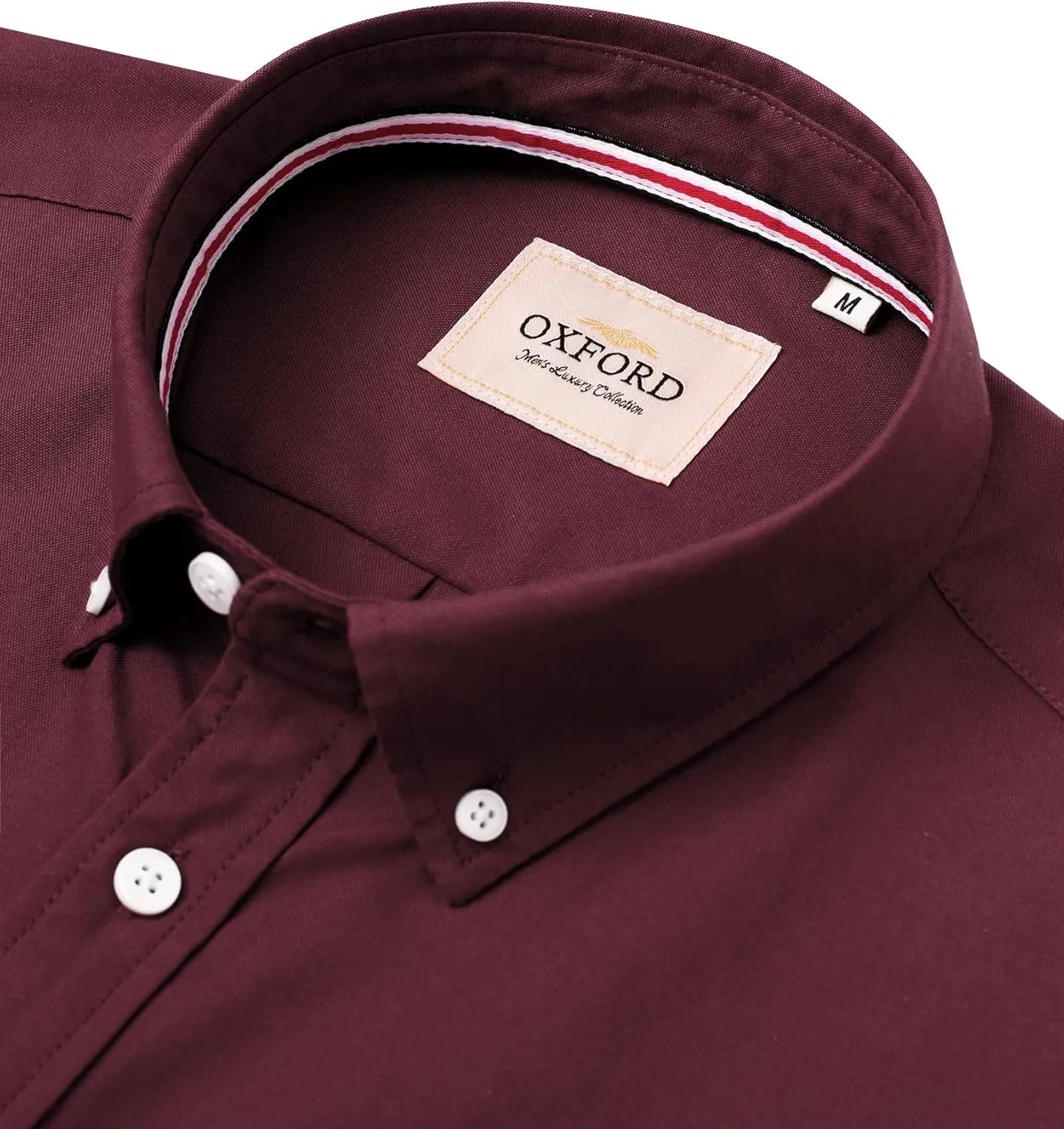 Alimens & Gentle Mens Solid Oxford Shirt Long Sleeve Dress Shirt Work Casual Button Down Shirts with Pocket