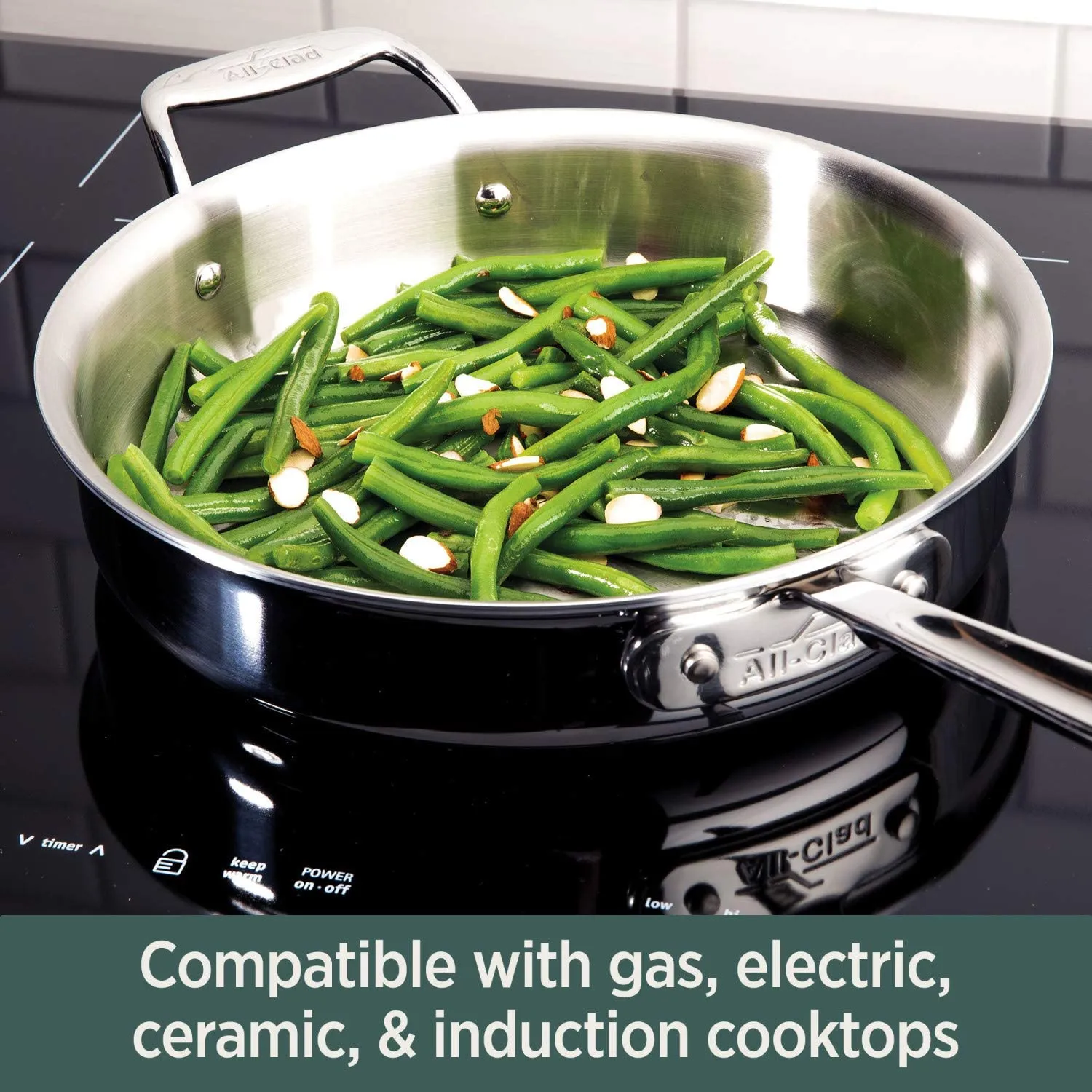 All-Clad D5 Brushed Stainless Steel Saute Pan With Lid – 3qt