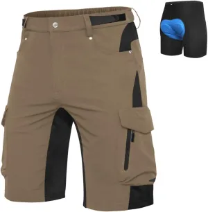 Ally Mens Mountain Bike Shorts 4D Padded Bike Shorts Baggy Cycling Biking Bicycle Biker Shorts Loose-fit with 6 Pockets