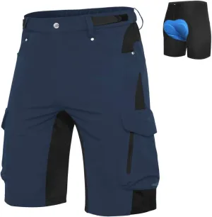 Ally Mens Mountain Bike Shorts 4D Padded Bike Shorts Baggy Cycling Biking Bicycle Biker Shorts Loose-fit with 6 Pockets