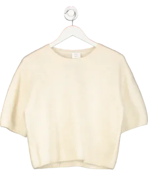 almada label Cream Wool-cashmere Fei T-shirt UK S