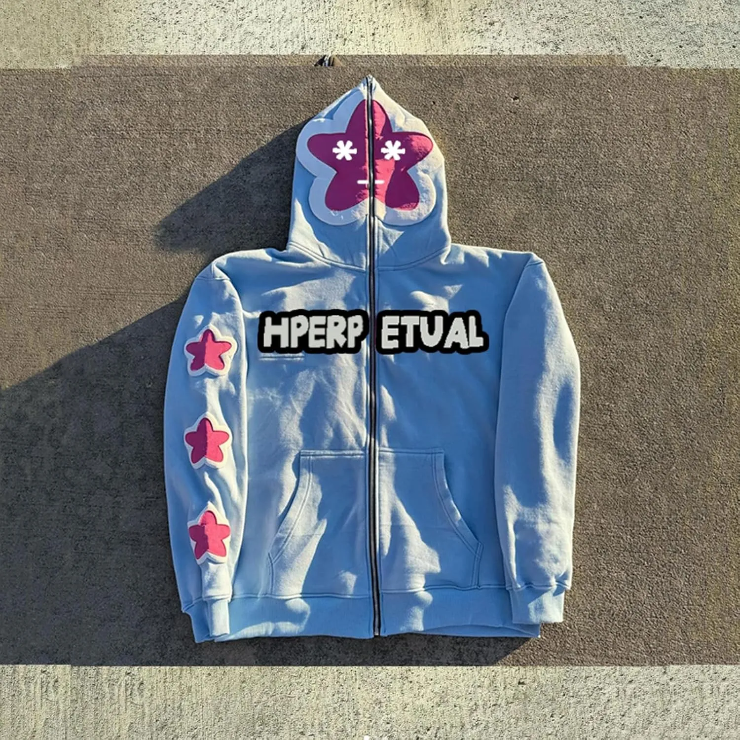 Amiblvowa Y2K Zip Up Hoodie Men Women Star Letter Graphic Hoodies Vintage Aesthetic Hooded Sweatshirt Harajuku Jacket