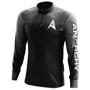 Anarchy Bat Company Long Sleeve Quarter Zip - Gray/Black Fade