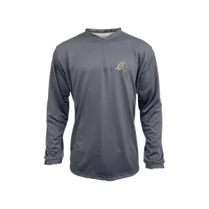Anarchy Silver Foil Logo Quarter Zip Pullover - Charcoal/Charcoal