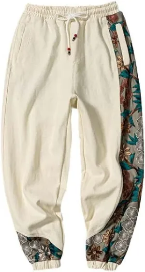 Aoleaky Spring Autumn Embroidery Patchwork Harem Trousers, Casual Pants, Harajuku Joggers