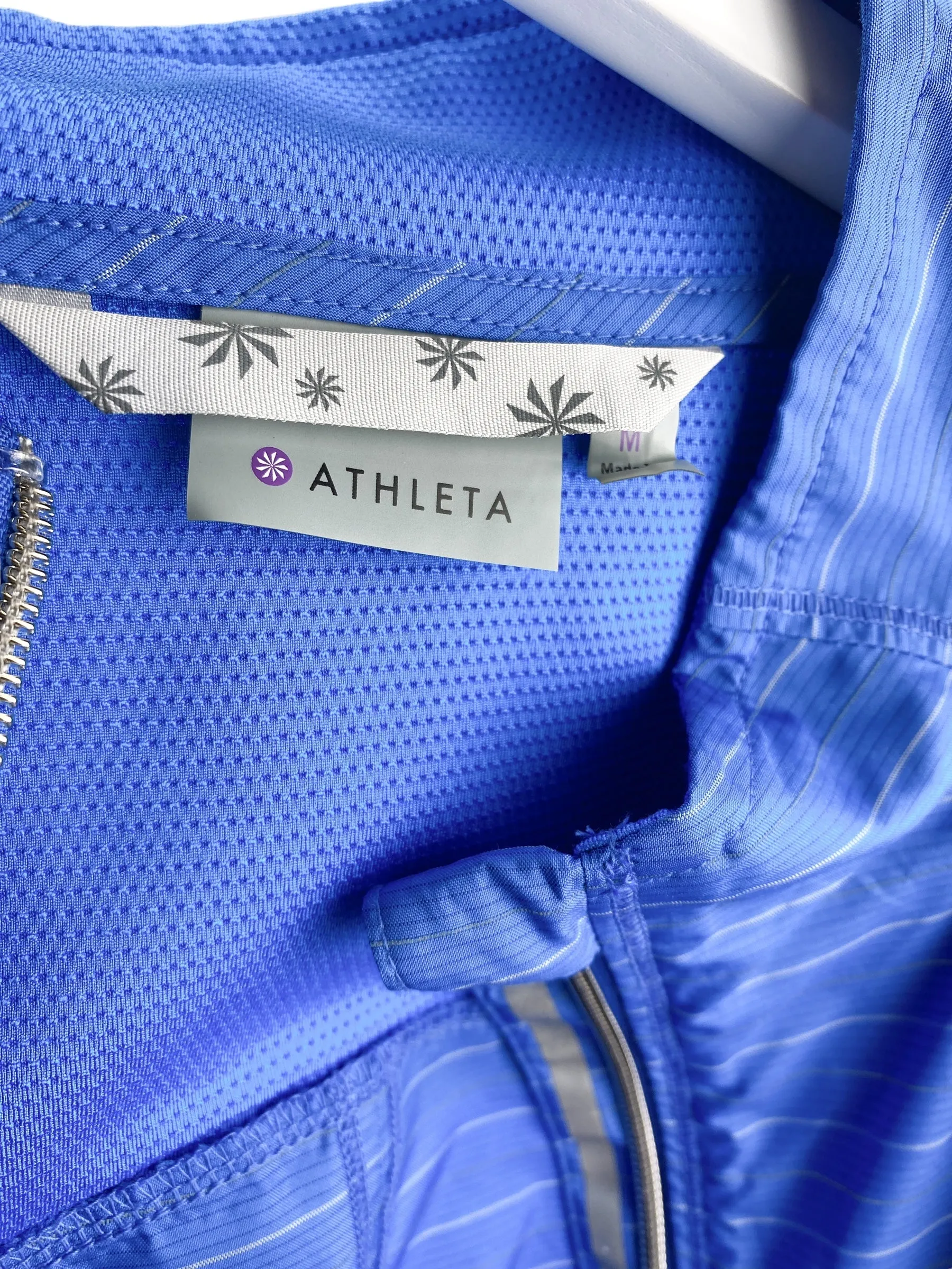 Athleta Women's Jammin Run Nylon Jacket Blue Silver Size M