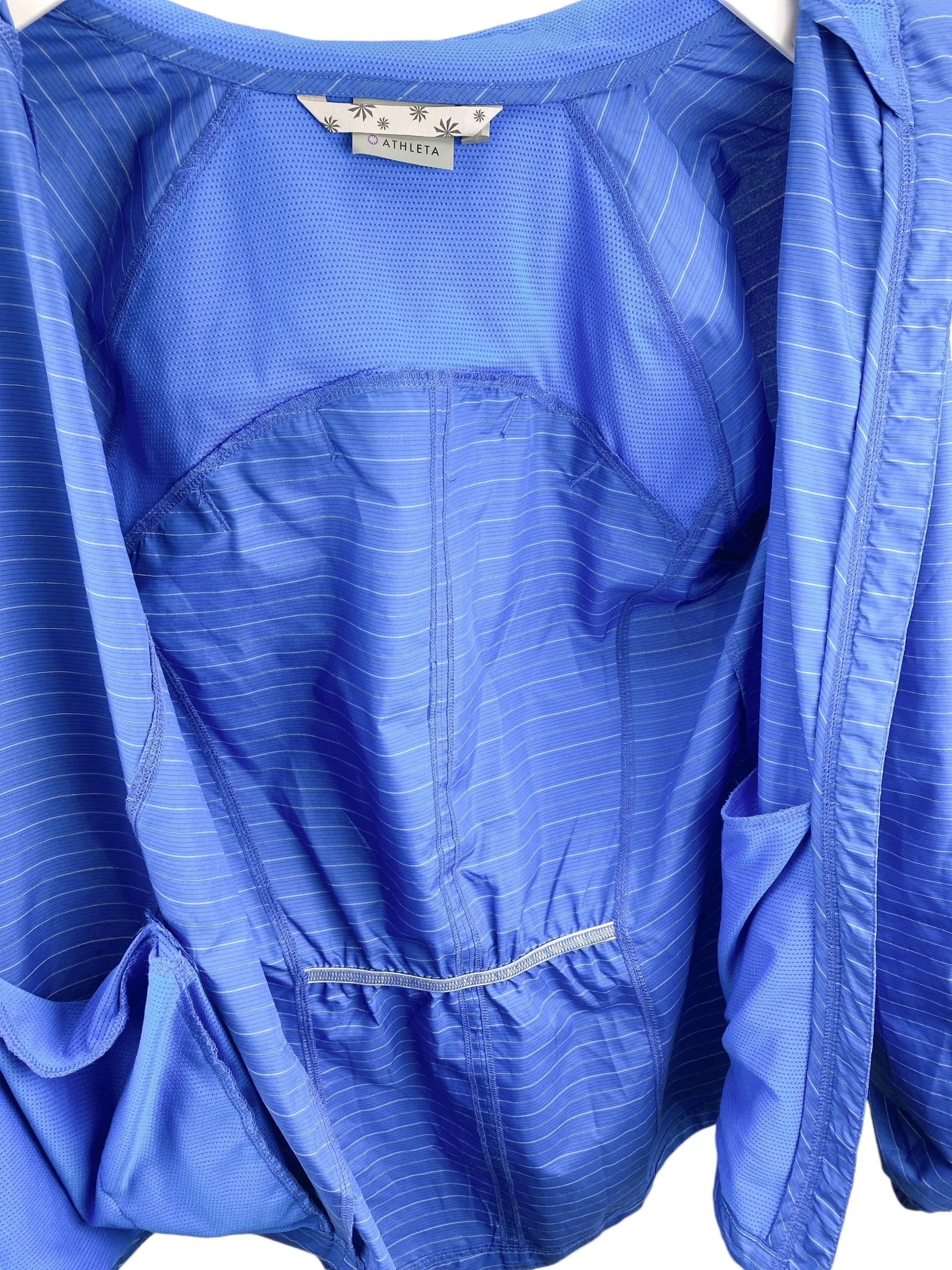 Athleta Women's Jammin Run Nylon Jacket Blue Silver Size M