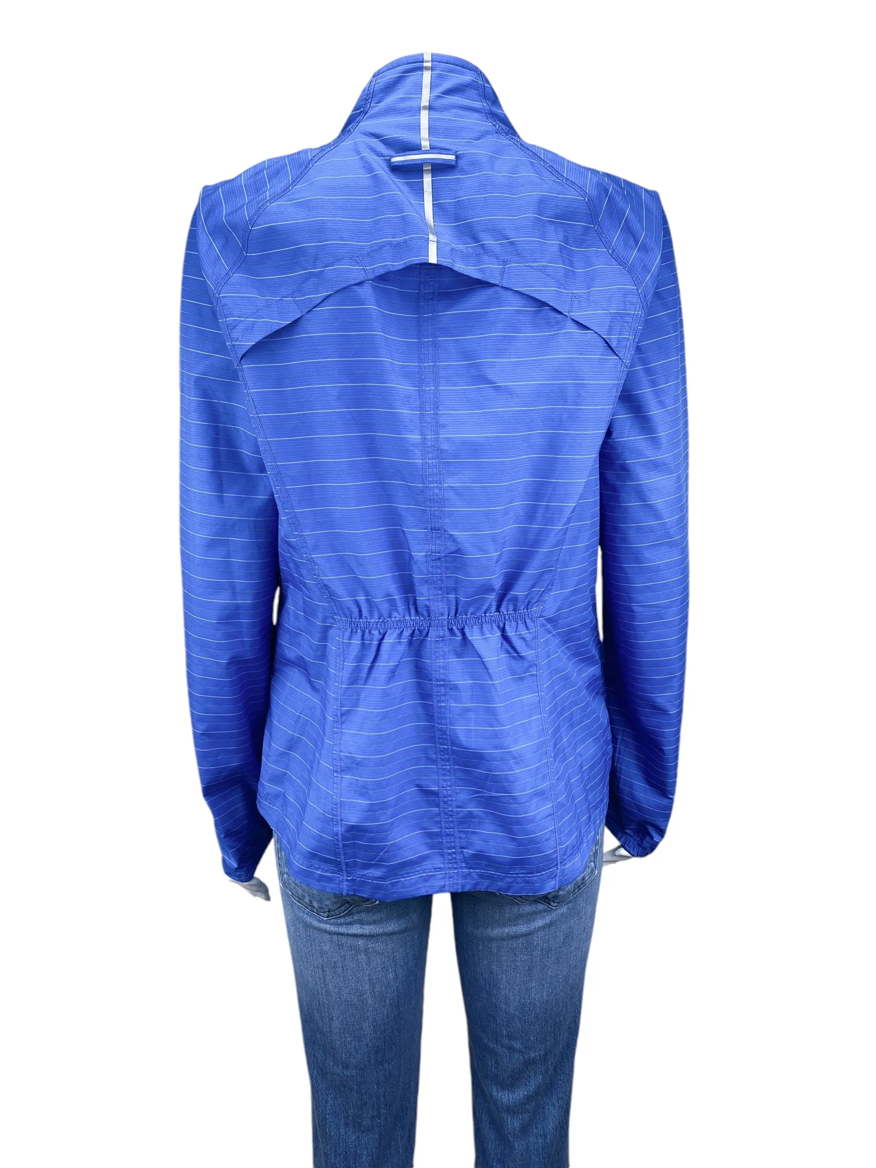 Athleta Women's Jammin Run Nylon Jacket Blue Silver Size M