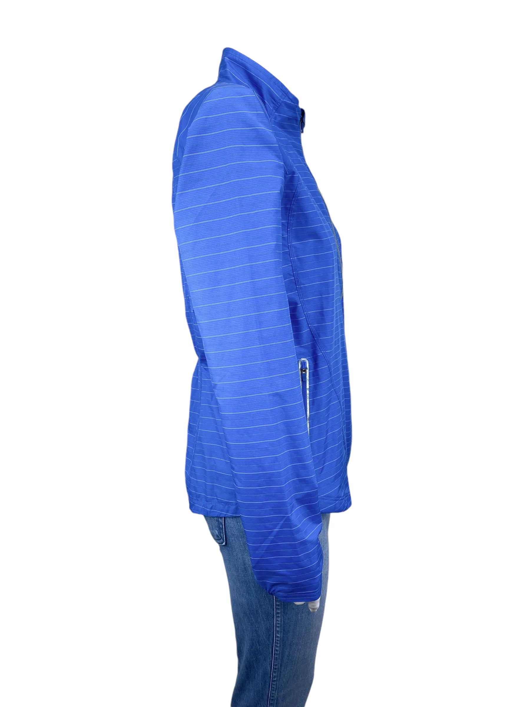 Athleta Women's Jammin Run Nylon Jacket Blue Silver Size M