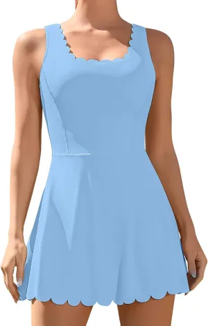 ATTRACO Women Tennis Dress with Shorts Workout Golf Skirts with Pockets Athletic Dresses