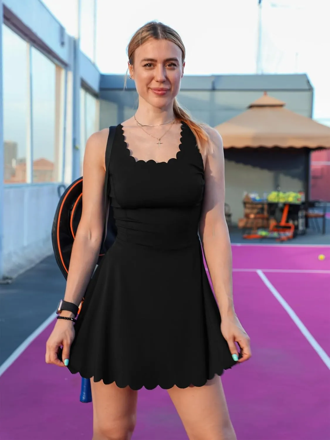 ATTRACO Women Tennis Dress with Shorts Workout Golf Skirts with Pockets Athletic Dresses