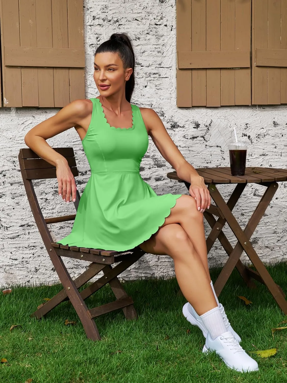 ATTRACO Women Tennis Dress with Shorts Workout Golf Skirts with Pockets Athletic Dresses