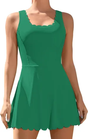 ATTRACO Women Tennis Dress with Shorts Workout Golf Skirts with Pockets Athletic Dresses