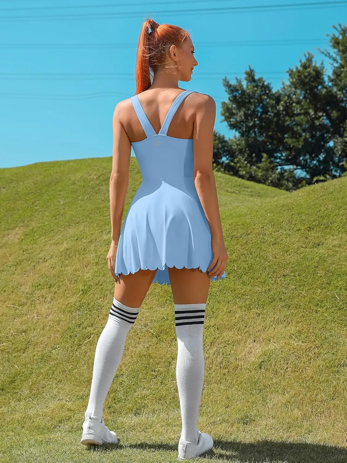 ATTRACO Women Tennis Dress with Shorts Workout Golf Skirts with Pockets Athletic Dresses