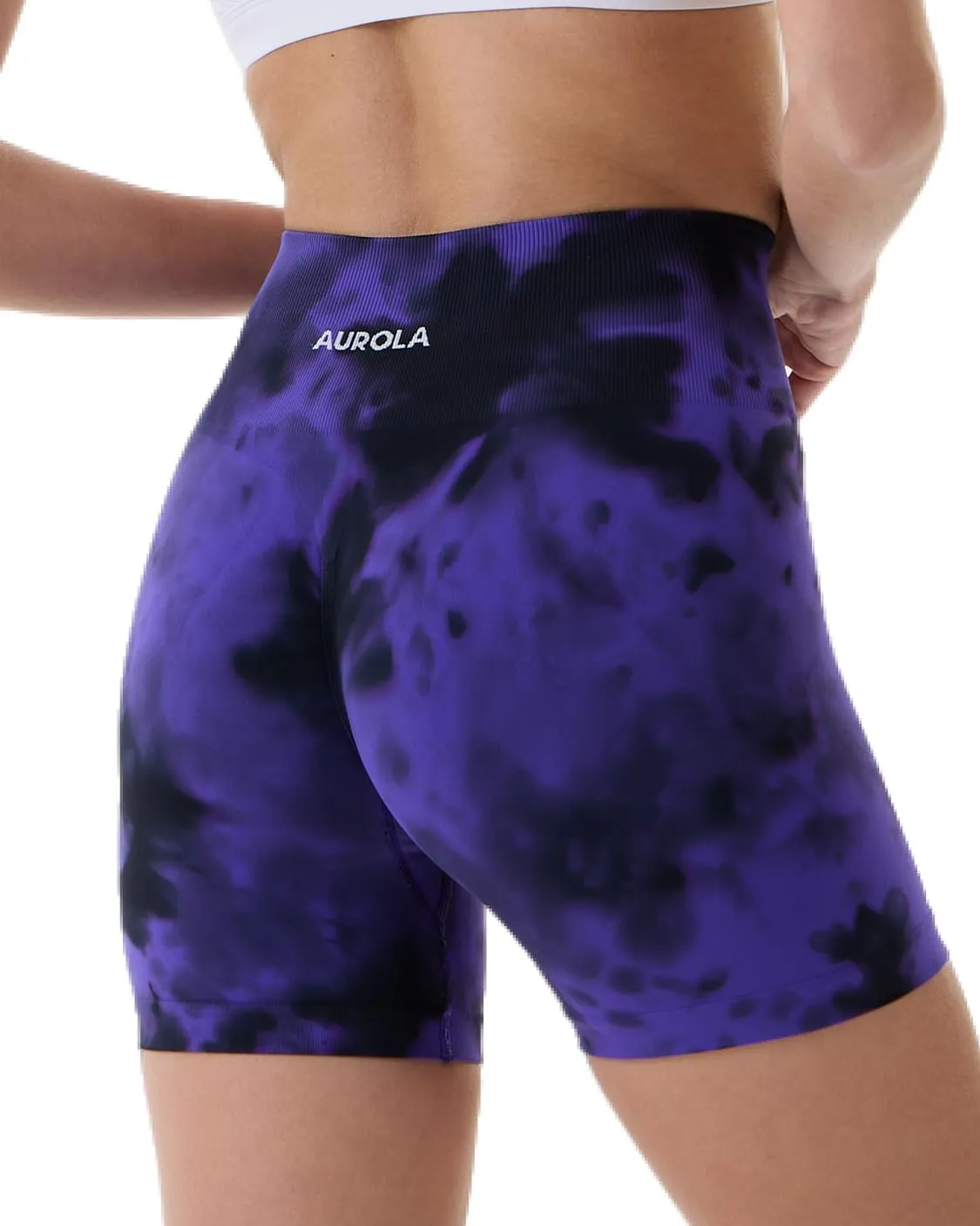 AUROLA Dream Tie Dye Workout Shorts for Women Seamless Scrunch Soft Active Shorts