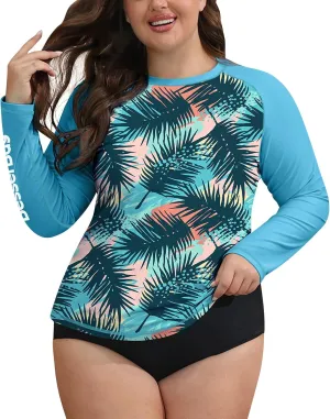 BesserBay Women's UPF 50  Crew Neck Long Sleeve Rash Guard Shirt Sun Protection Rashguard Top Swim Shirt