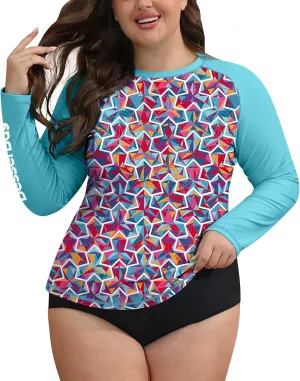 BesserBay Women's UPF 50  Crew Neck Long Sleeve Rash Guard Shirt Sun Protection Rashguard Top Swim Shirt