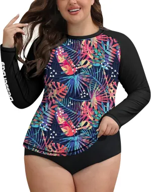BesserBay Women's UPF 50  Crew Neck Long Sleeve Rash Guard Shirt Sun Protection Rashguard Top Swim Shirt