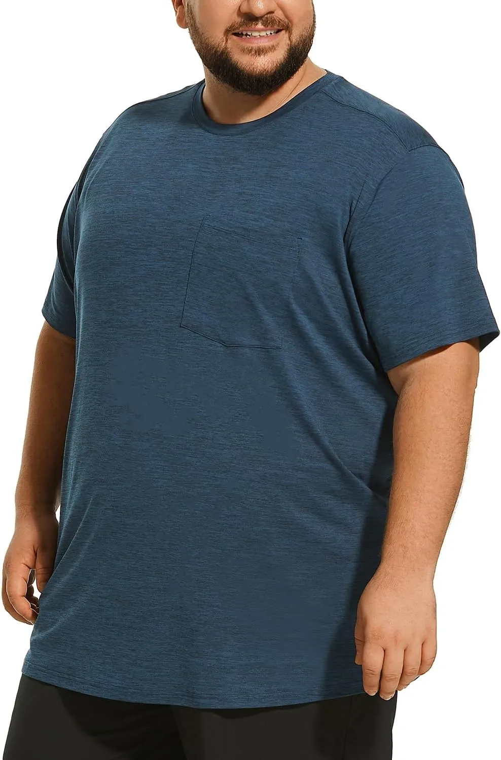 Big and Tall Mens T-Shirt UPF 50  Sun Protection Swim Shirt SPF Quick Dry 2XL-6XL