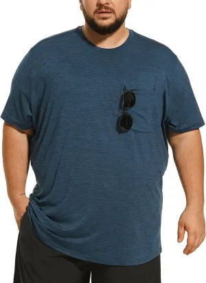 Big and Tall Mens T-Shirt UPF 50  Sun Protection Swim Shirt SPF Quick Dry 2XL-6XL