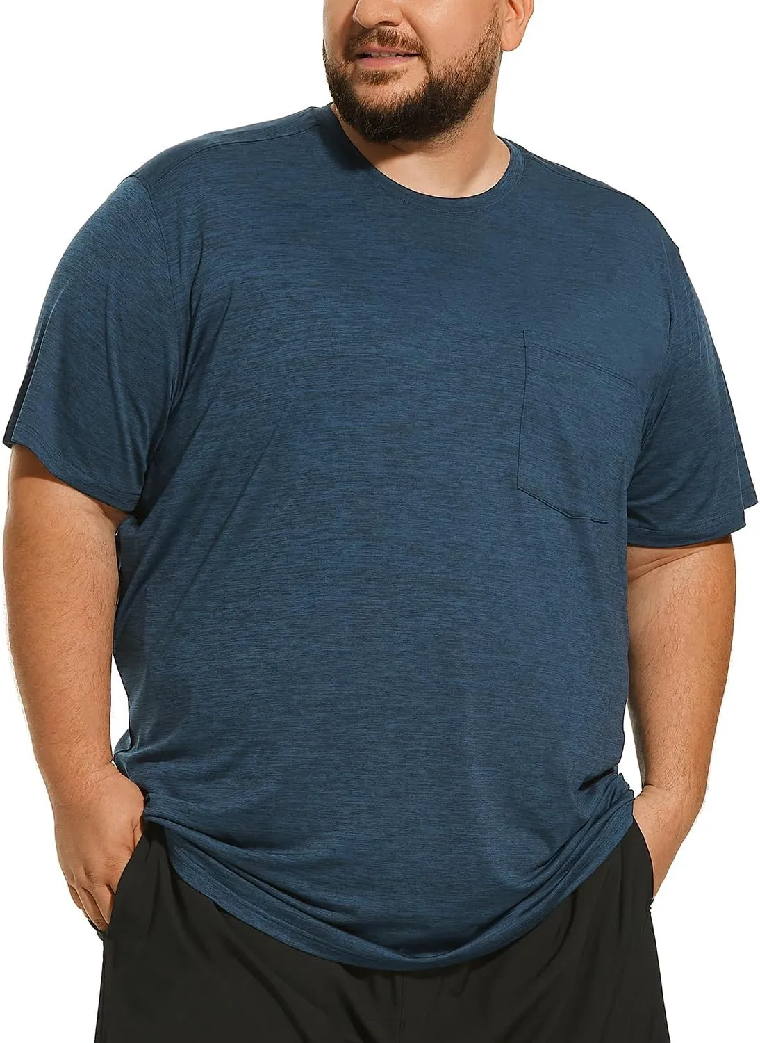 Big and Tall Mens T-Shirt UPF 50  Sun Protection Swim Shirt SPF Quick Dry 2XL-6XL