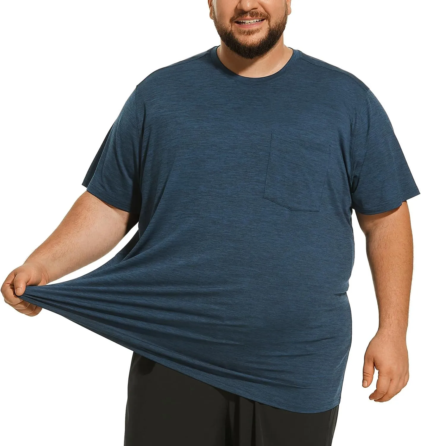 Big and Tall Mens T-Shirt UPF 50  Sun Protection Swim Shirt SPF Quick Dry 2XL-6XL