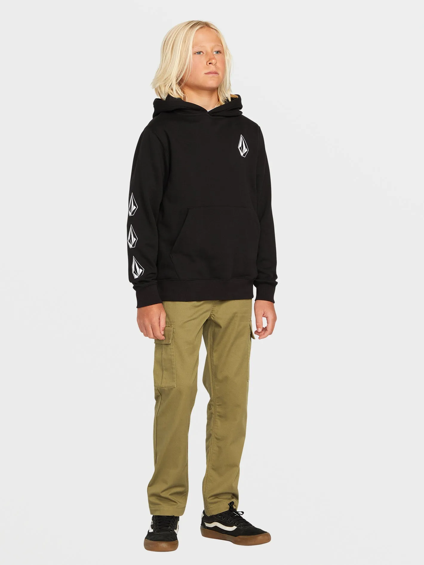 Big Boys Iconic Stone Pullover Hoodie - Black