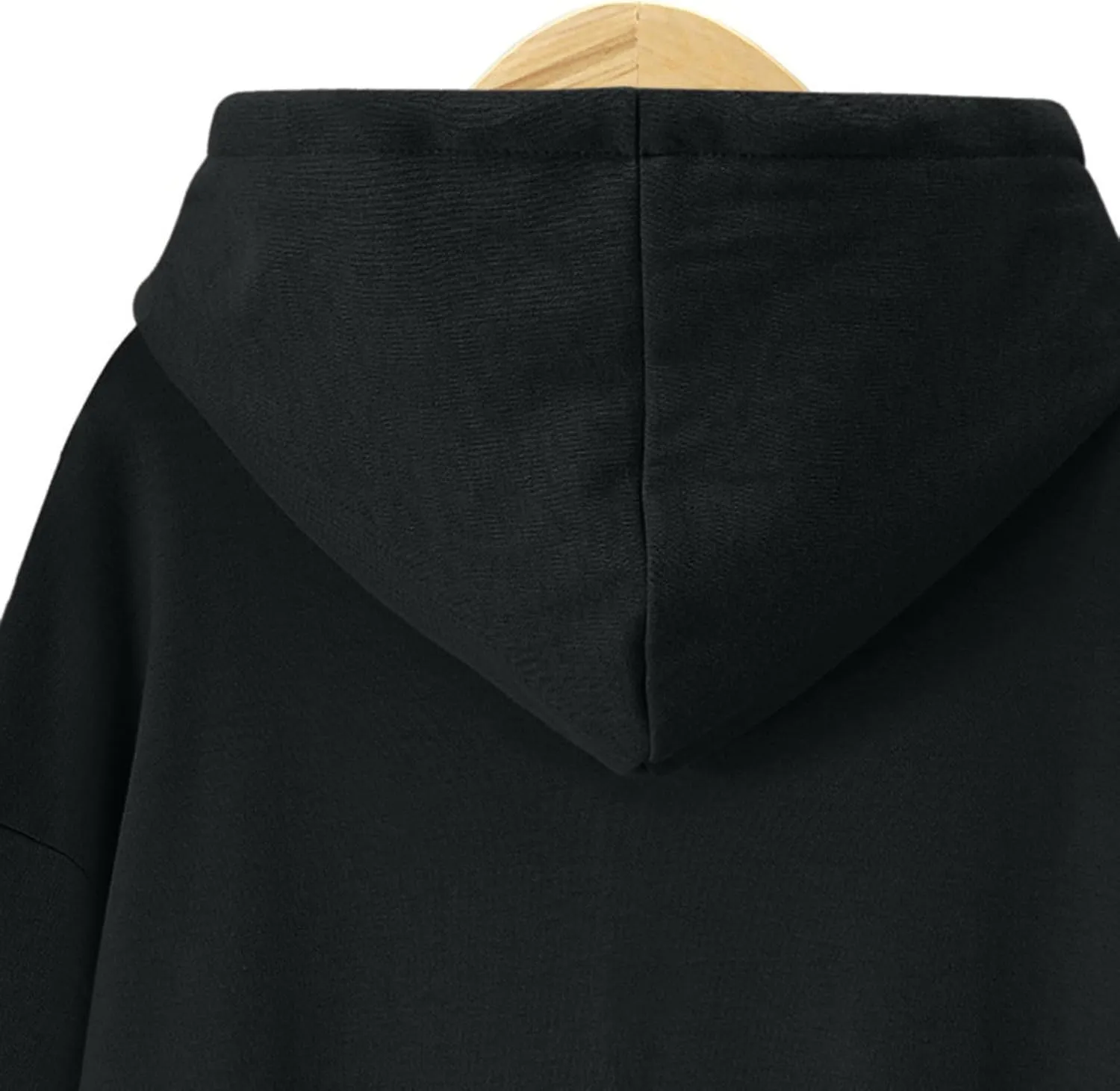 Black Hoodie Dress Women Longline Pullover Sweatshirt Drawstring Long Sleeve Relax Warm Daily Streetwear