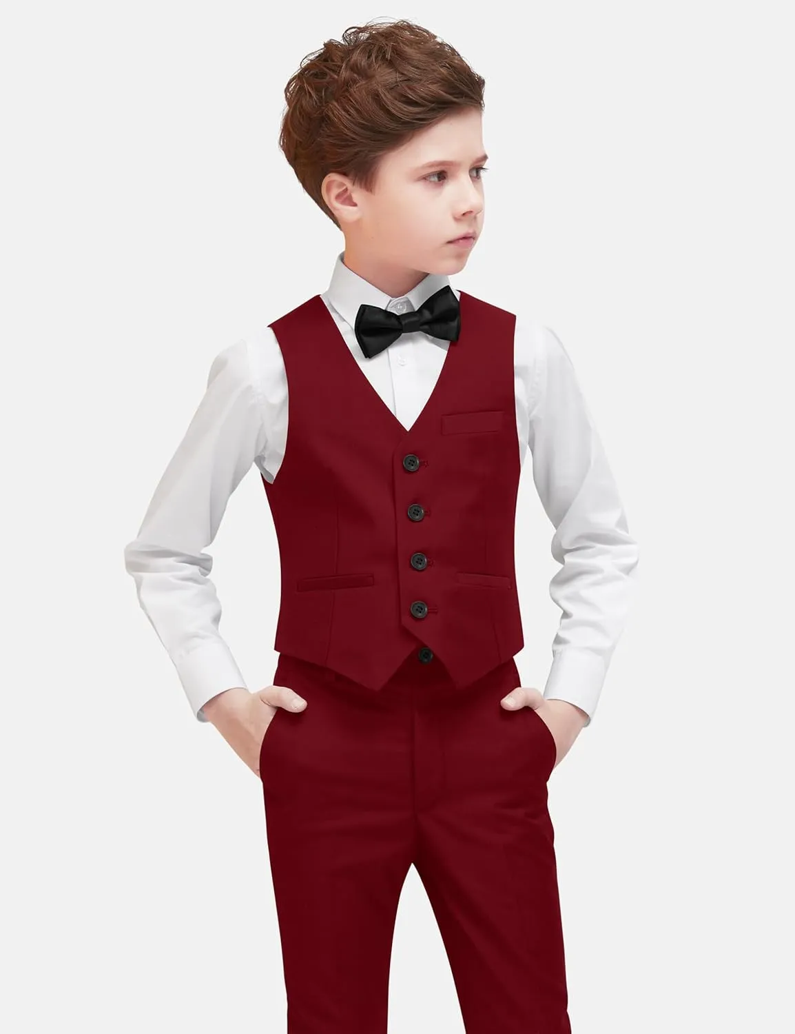 Boys' Formal Dresswear Suits Set, with Suspenders, Adjustable Waist