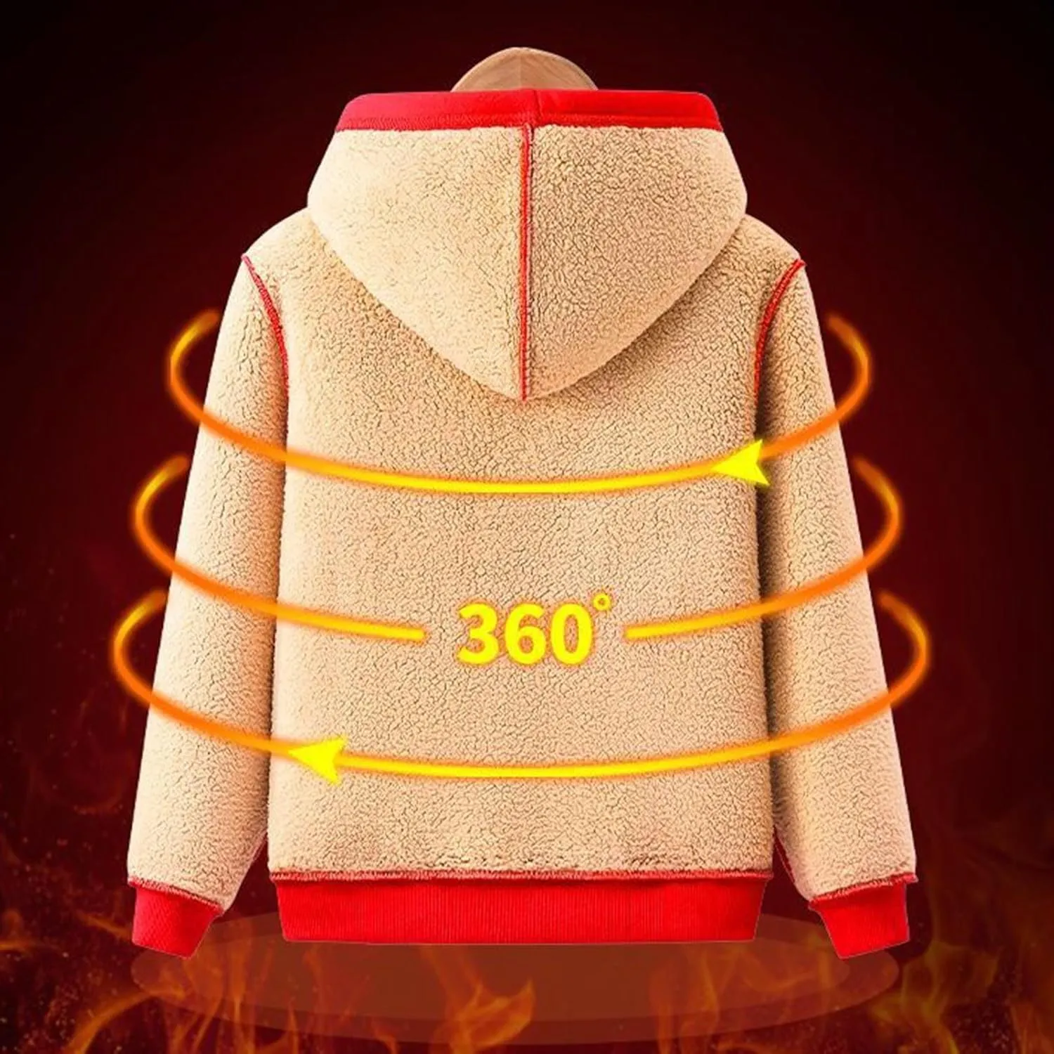 Boys Girls Fleece Hoodies Youth Sherpa Lined Zip Up Hooded Jacket Kids Heavyweight Winter Sweatshirt Oversized Hoodie