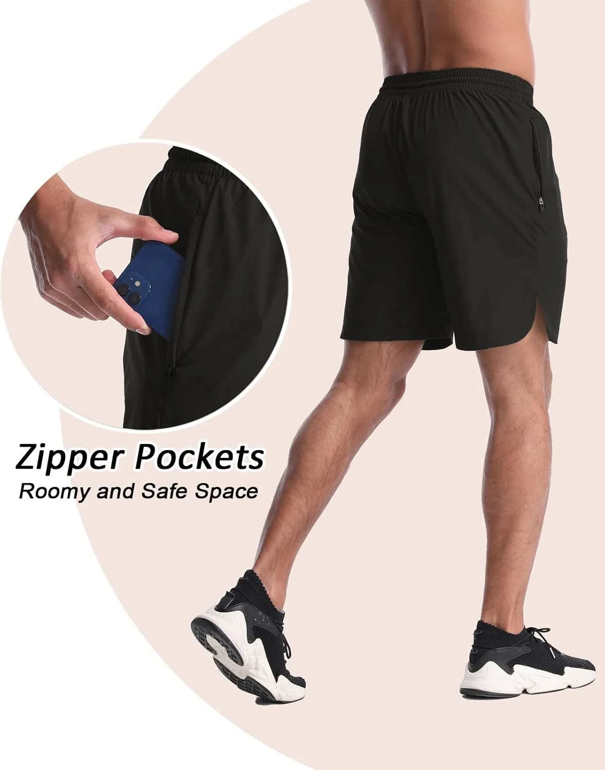 CANGHPGIN 2 Pack Men's Running Athletic Shorts 7'' Quick Dry Sports Gym Shorts with Pockets, Exercise Workout Shorts Men