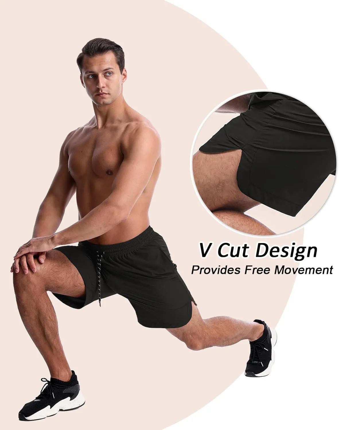 CANGHPGIN 2 Pack Men's Running Athletic Shorts 7'' Quick Dry Sports Gym Shorts with Pockets, Exercise Workout Shorts Men