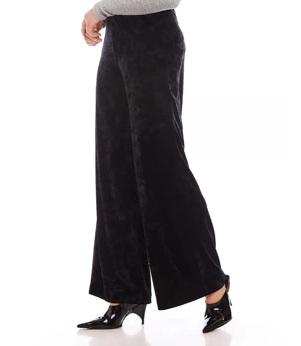 Caren Crushed Black Velvet Pants - Karen Kane 3L09401