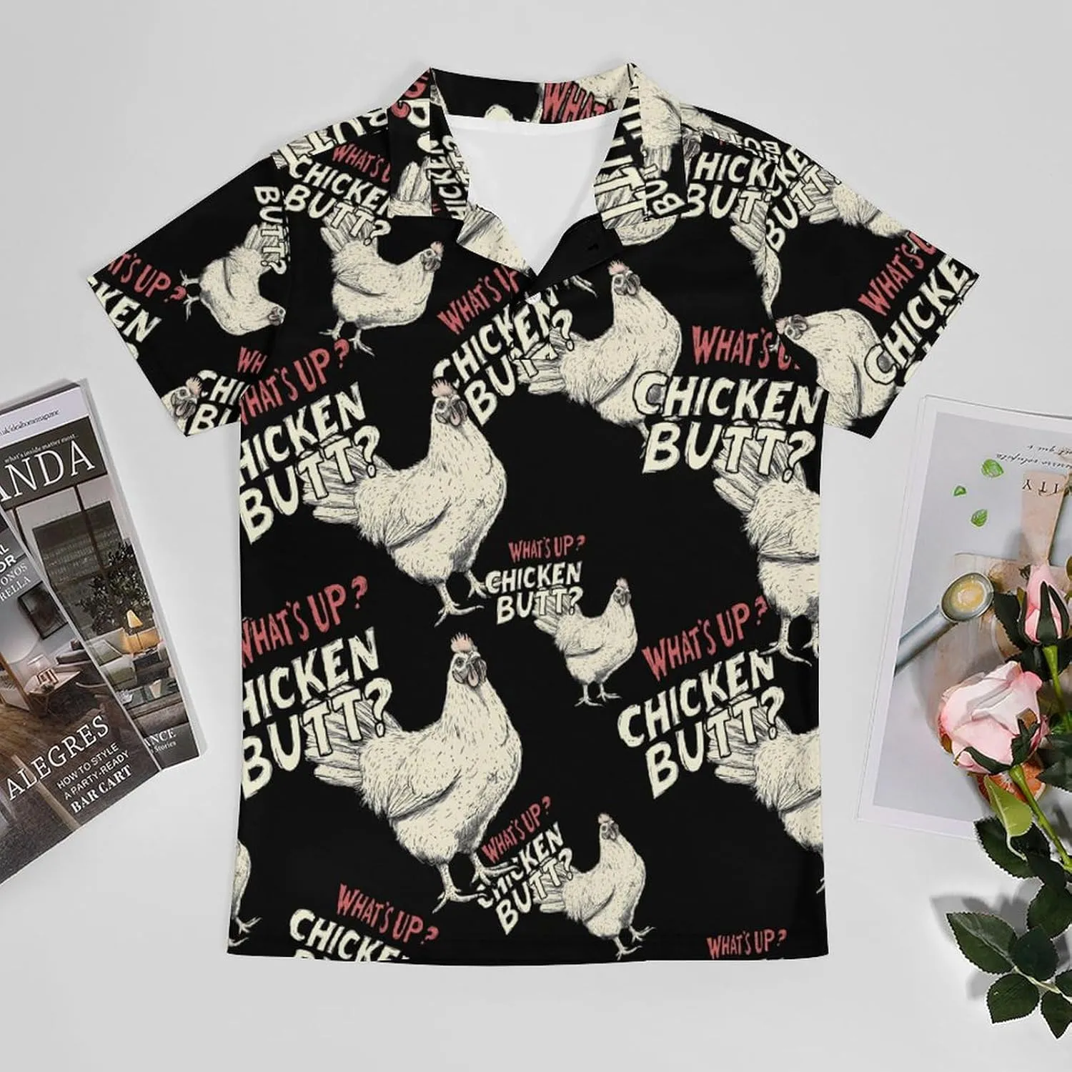 Chicken Hen What Men's Polo-Shirt Regular-Fit Short Sleeve Sports Quick Dry Golf Tennis T-Shirt