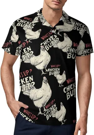 Chicken Hen What Men's Polo-Shirt Regular-Fit Short Sleeve Sports Quick Dry Golf Tennis T-Shirt