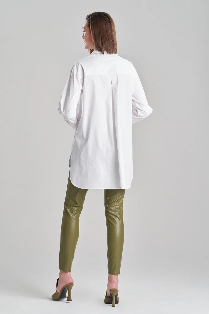 Chikayo Cotton Poplin Oversized Embroidered Shirt