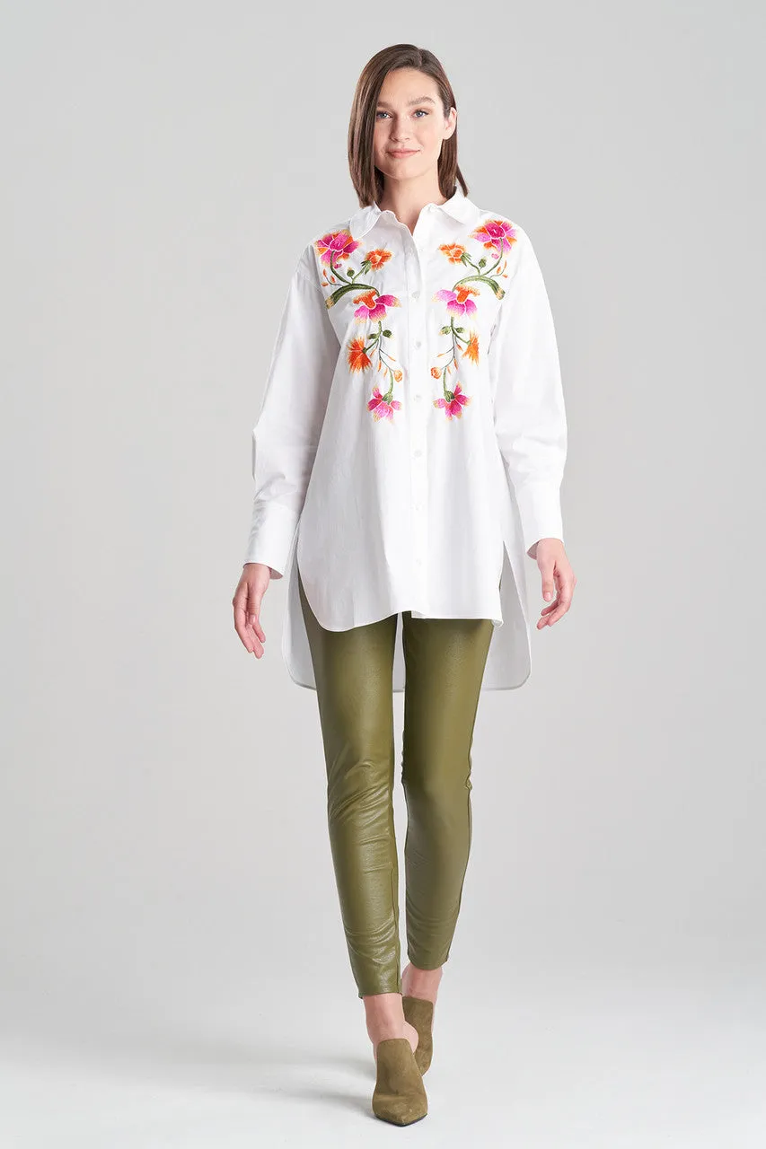 Chikayo Cotton Poplin Oversized Embroidered Shirt