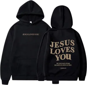 Christian Love Like Jesus Aesthetic Hoodies Oversized Graphic Preppy Sweatshirts for Women Faith Preppy Clothes