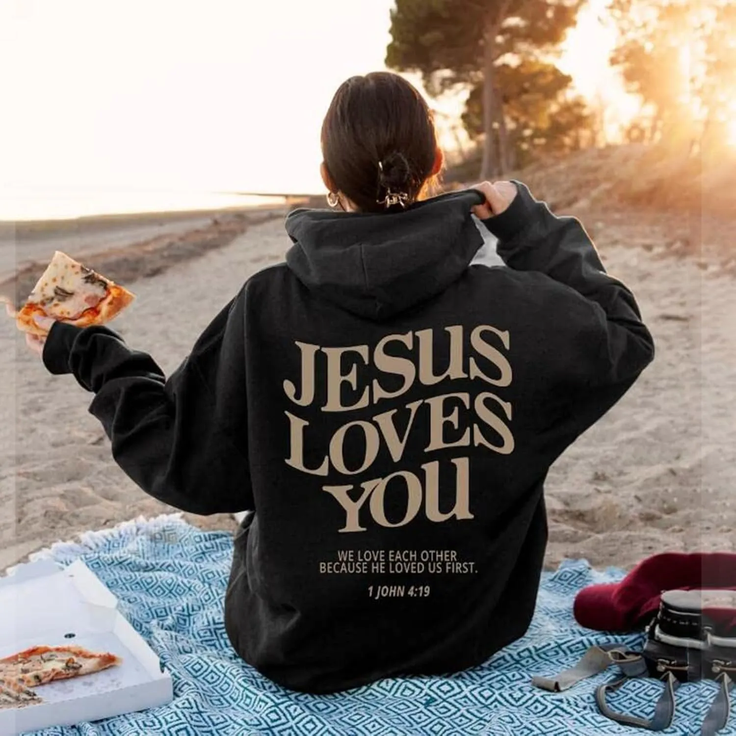 Christian Love Like Jesus Aesthetic Hoodies Oversized Graphic Preppy Sweatshirts for Women Faith Preppy Clothes