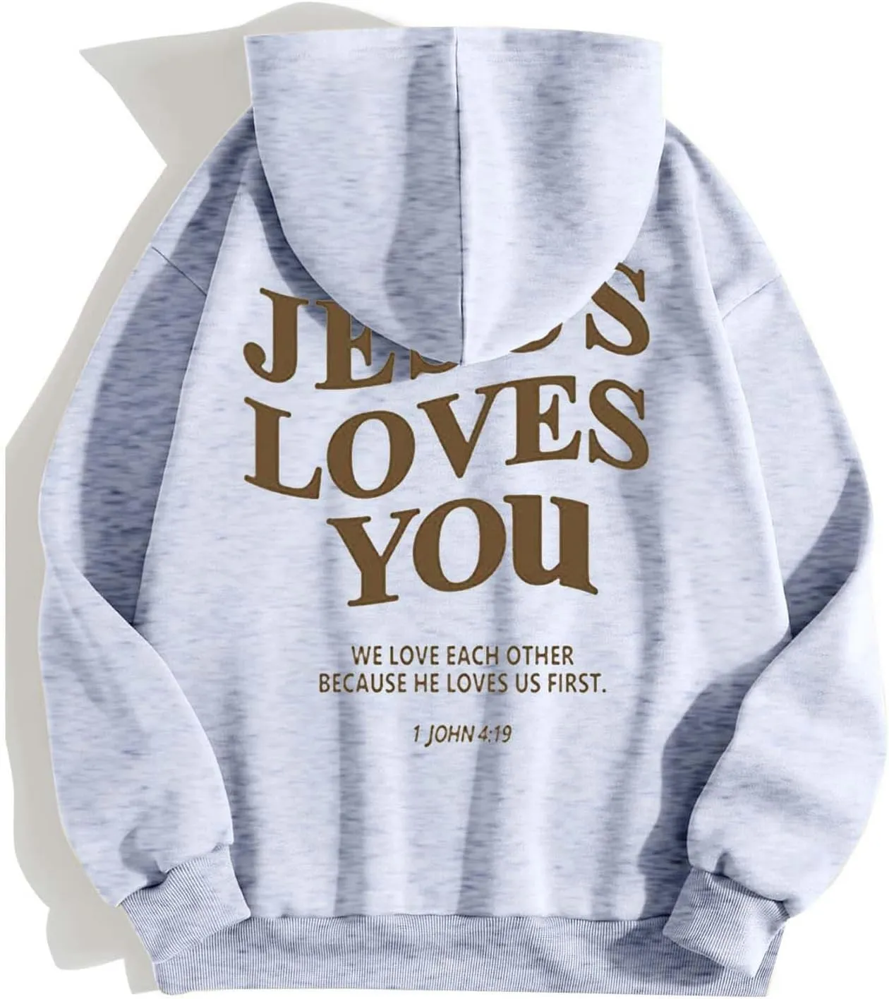 Christian Sweatshirt Women Jesus Loves You Hoodie Oversized Jesus Faith Pullover Inspirational Long Sleeve Tops